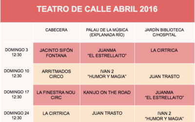 PROGRAMACIÓN TEATRO DE CALLE ABRIL 2016