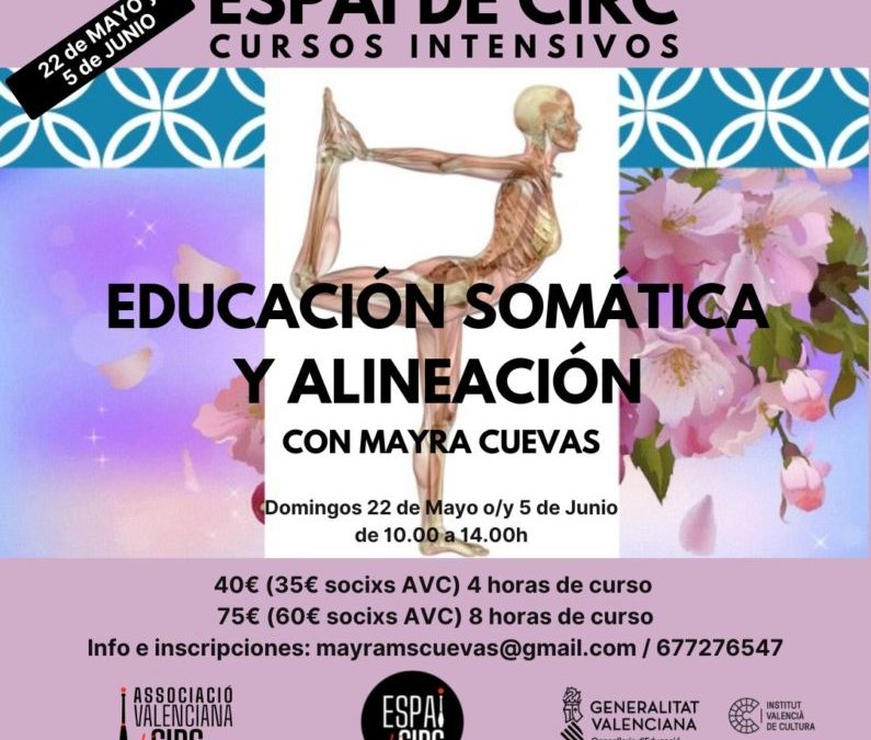 TALLER EDUCACIÓN SOMÁTICA Y ALINEACIÓN CON MAYRA CUEVAS 22 DE MAYO Y 5 DE JUNIO